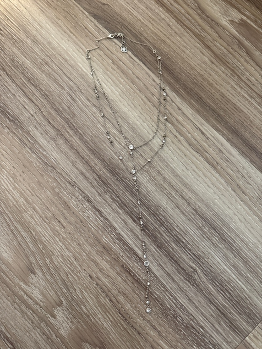 Kendra Scott Silver Lariat Y-Necklace with Crystal Accents